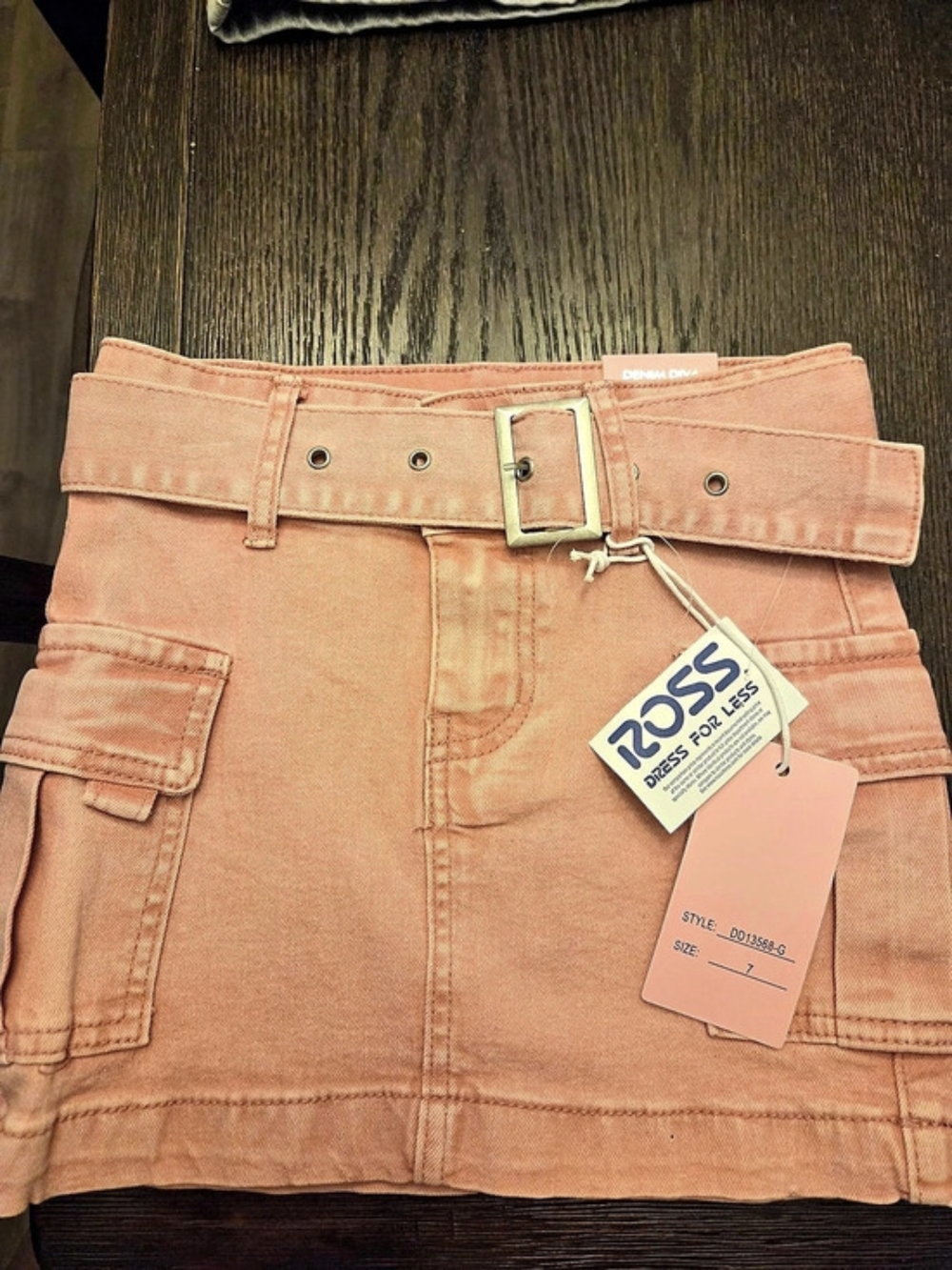 ROSS Mini Cargo Skirt in Pink 7c